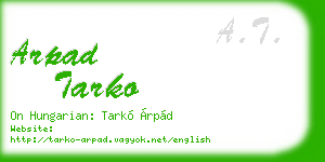 arpad tarko business card